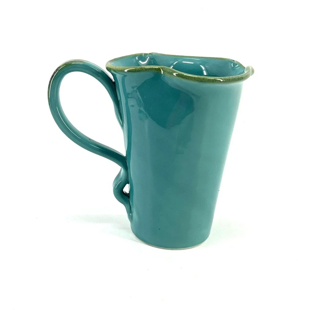 Southern Living At HOME Toscana Collection Teal Earthenware Pitcher Italy 40531